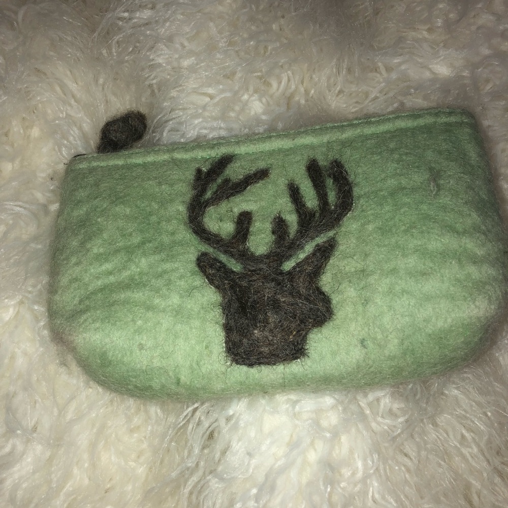 wool deer makeup or pencil case bag